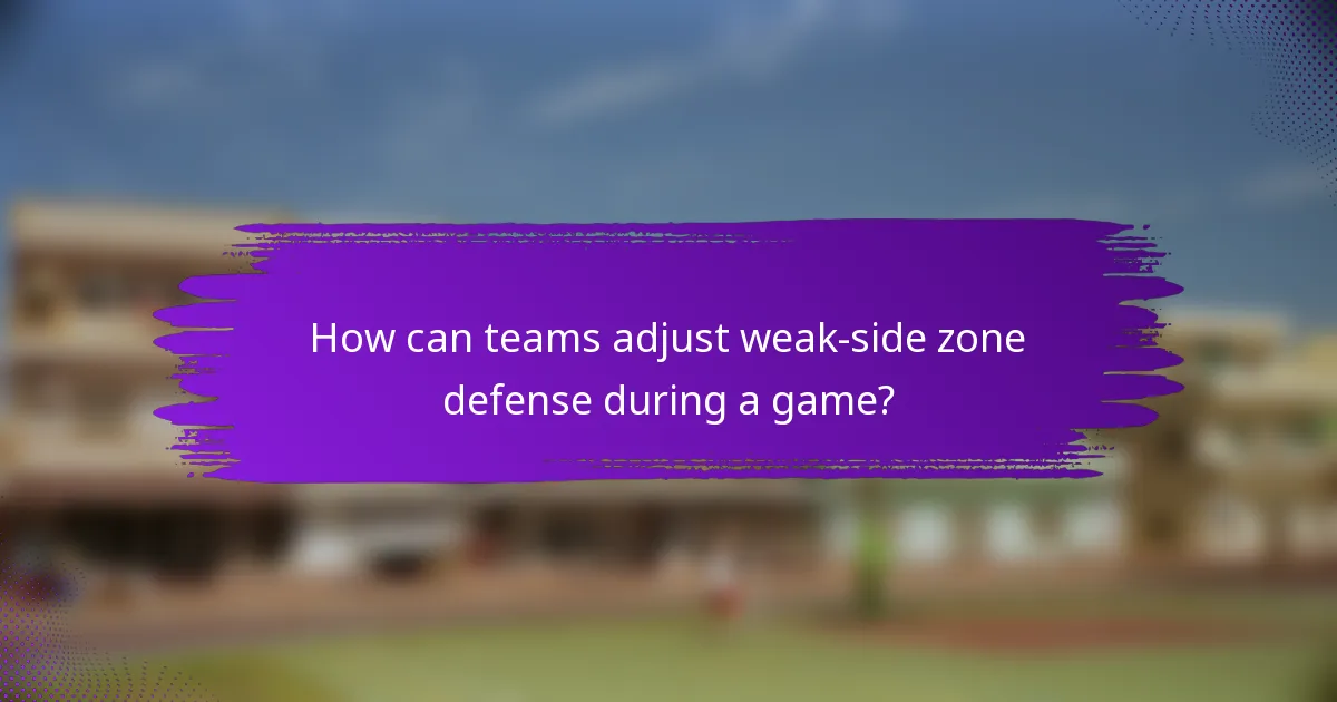 How can teams adjust weak-side zone defense during a game?