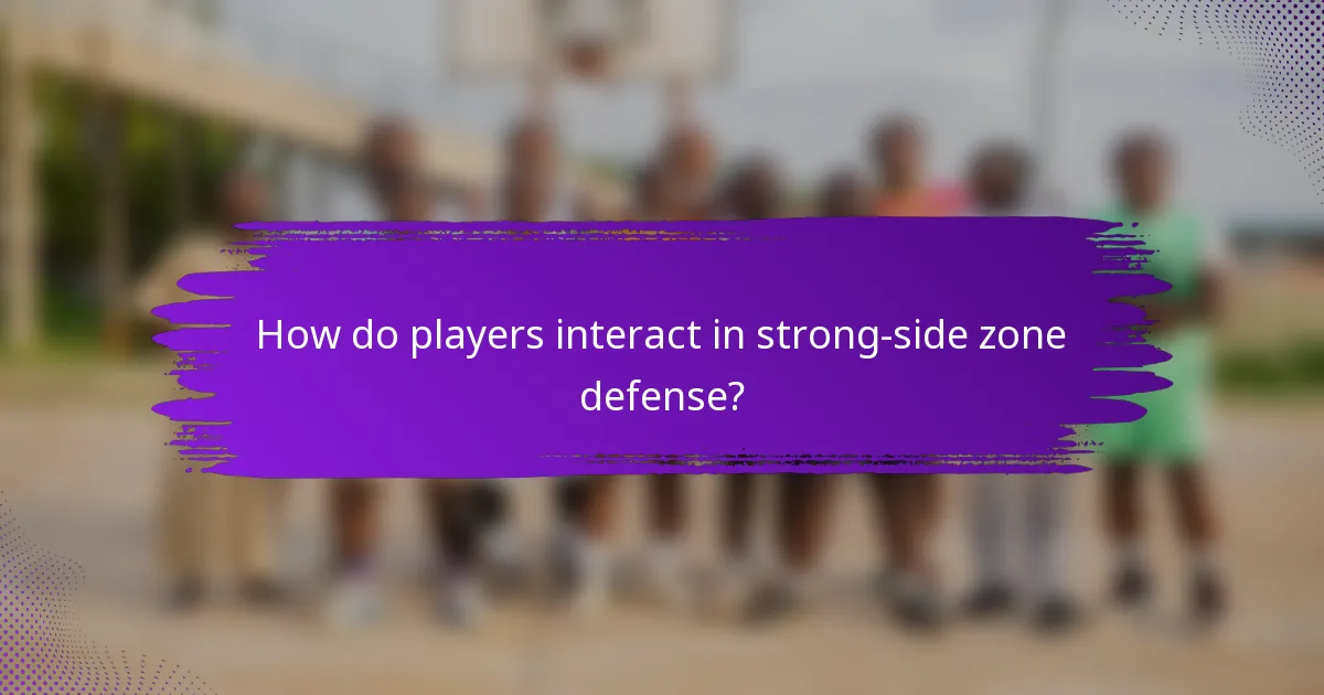 How do players interact in strong-side zone defense?