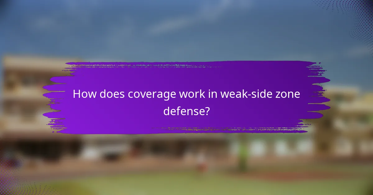 How does coverage work in weak-side zone defense?