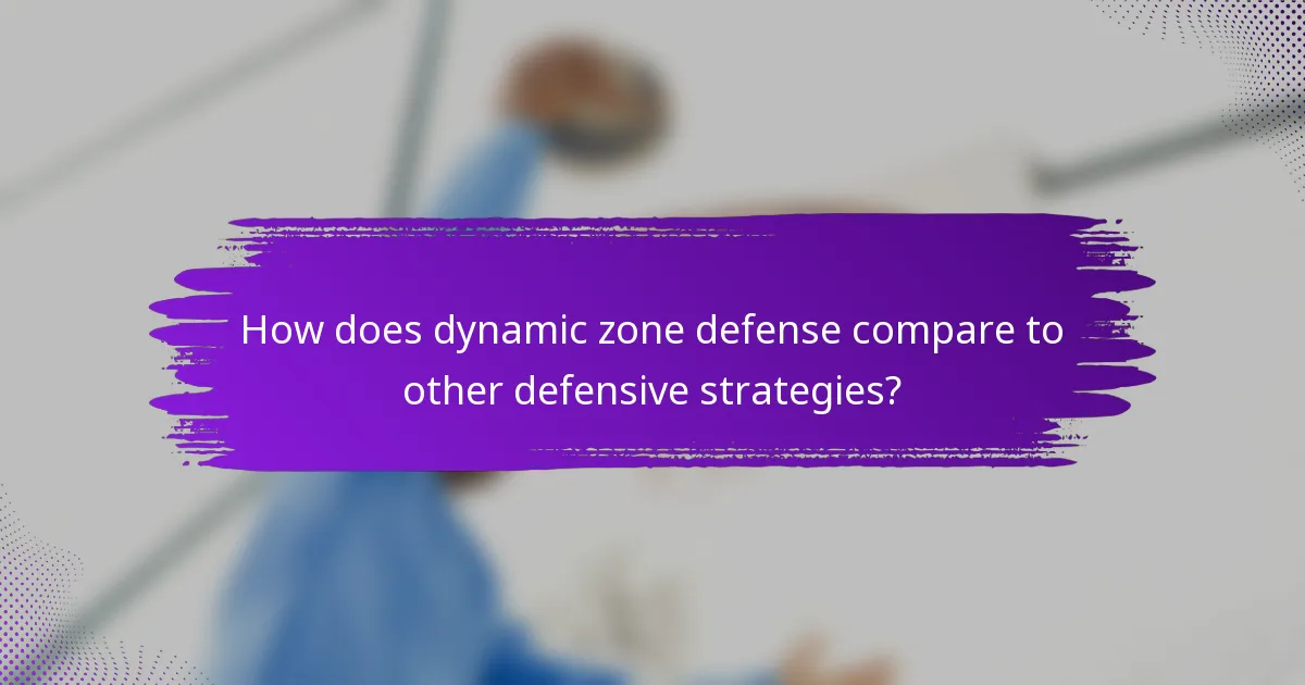 How does dynamic zone defense compare to other defensive strategies?