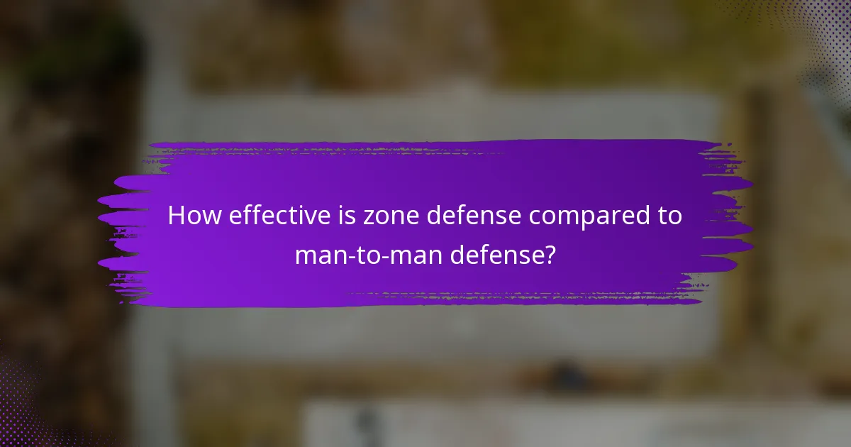 How effective is zone defense compared to man-to-man defense?