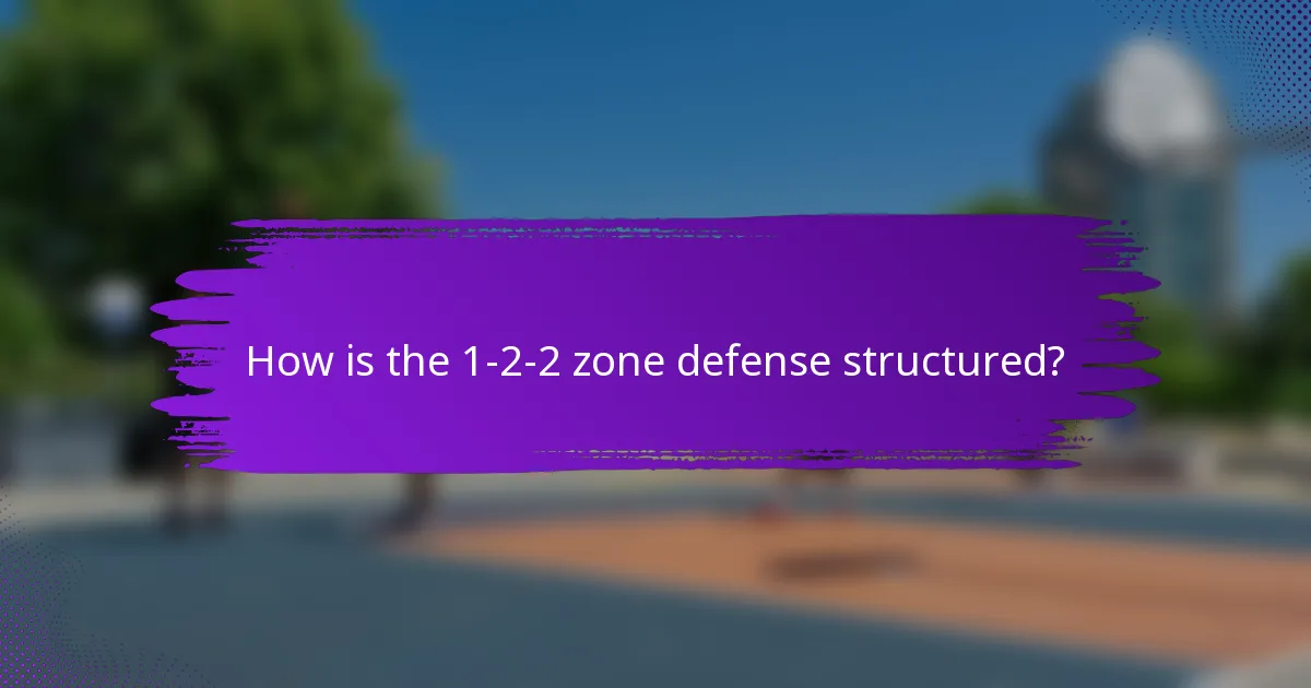 How is the 1-2-2 zone defense structured?
