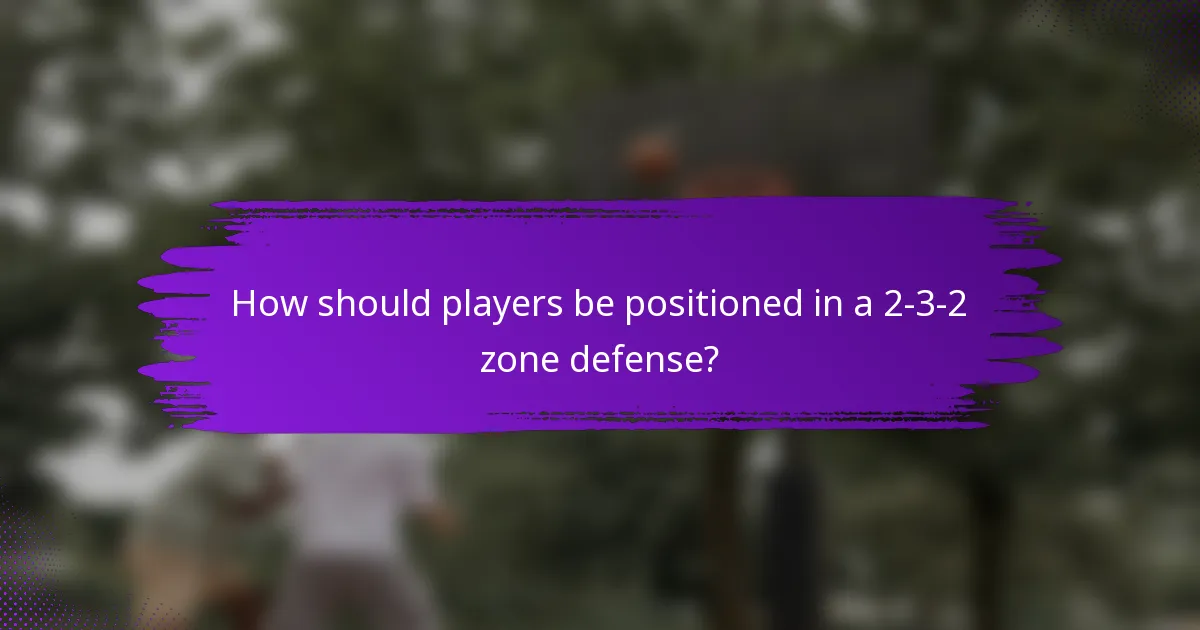 How should players be positioned in a 2-3-2 zone defense?