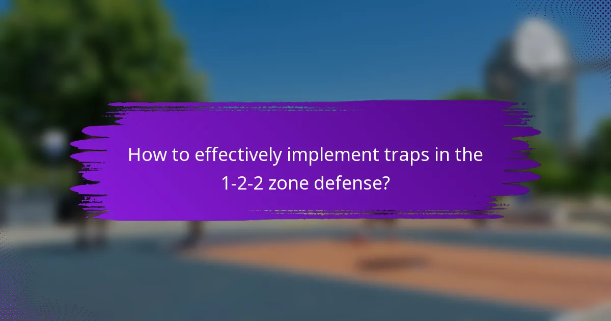 How to effectively implement traps in the 1-2-2 zone defense?