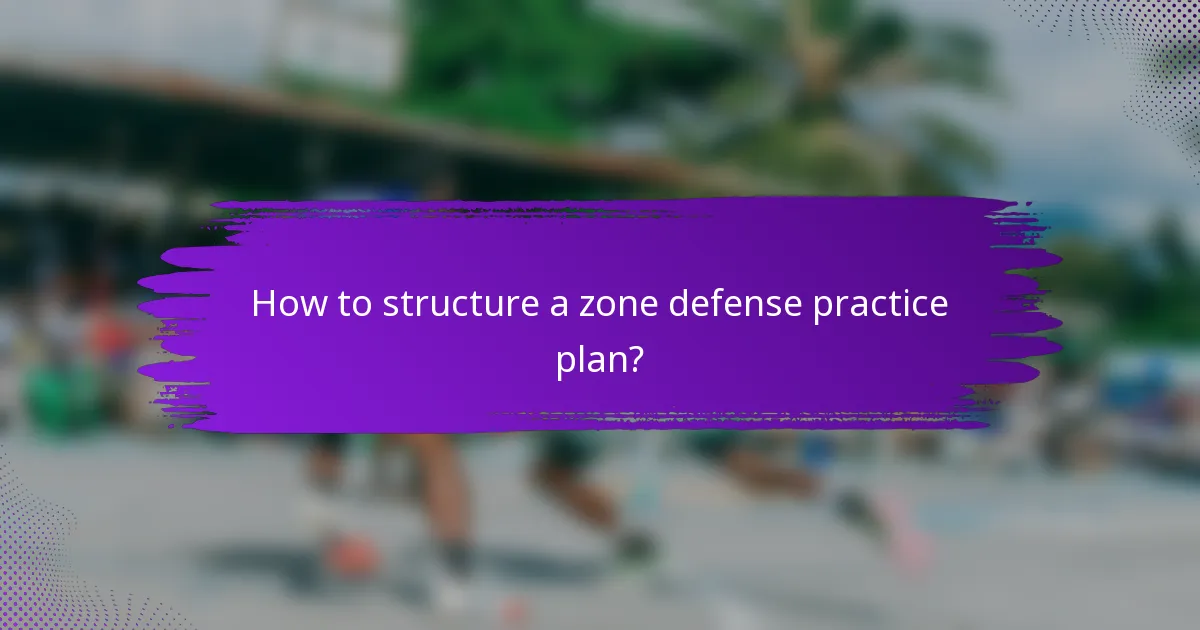 How to structure a zone defense practice plan?