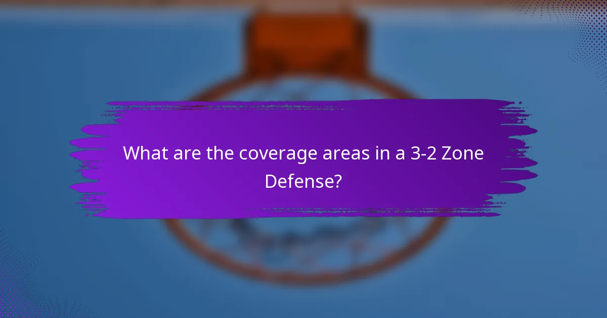 What are the coverage areas in a 3-2 Zone Defense?
