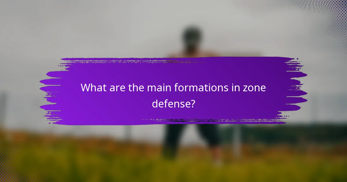 What are the main formations in zone defense?