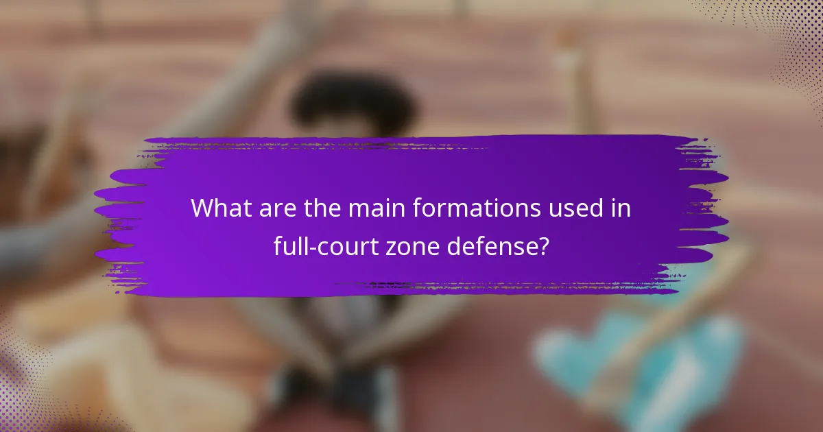 What are the main formations used in full-court zone defense?
