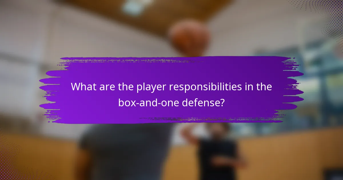 What are the player responsibilities in the box-and-one defense?