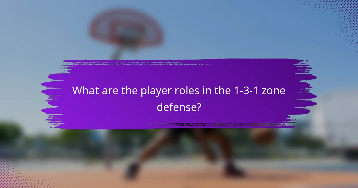 What are the player roles in the 1-3-1 zone defense?