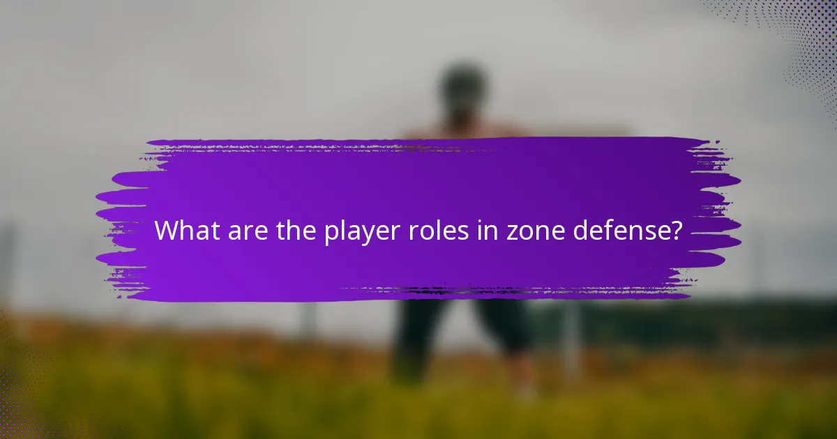 What are the player roles in zone defense?