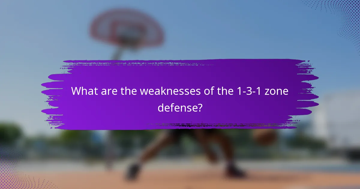 What are the weaknesses of the 1-3-1 zone defense?