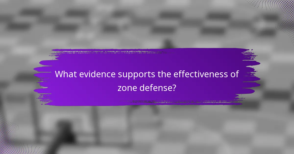 What evidence supports the effectiveness of zone defense?
