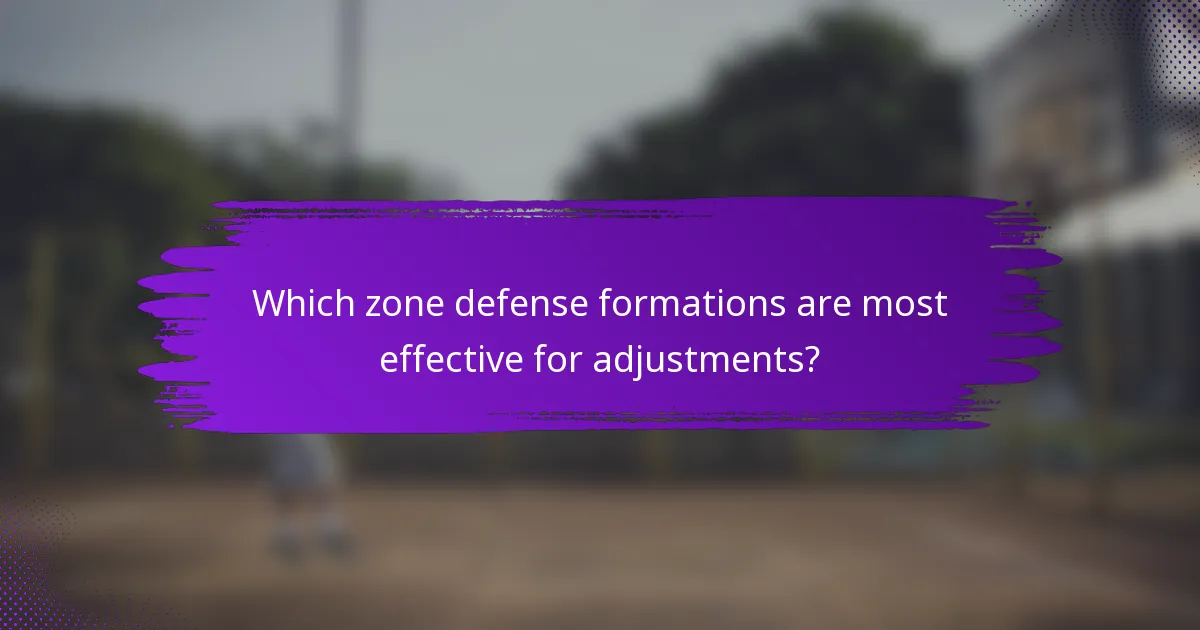 Which zone defense formations are most effective for adjustments?